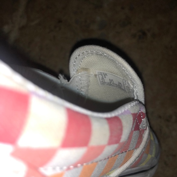 VANS colorful checkered slip-ons ~ Size 3 - Picture 6 of 6